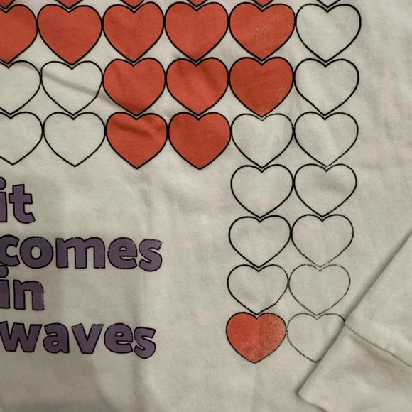 NWT Hundred Pieces “It Comes in Pieces” Long Sleeve White T-Shirt - Picture 2 of 10